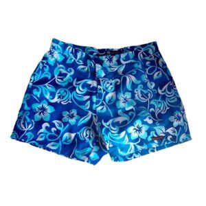 -  Blue Floral Hawaiian Shorts Size 11